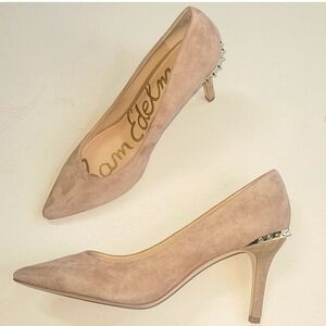 SAM EDELMAN TONIA Light Beige Suede Pumps Size 7.5